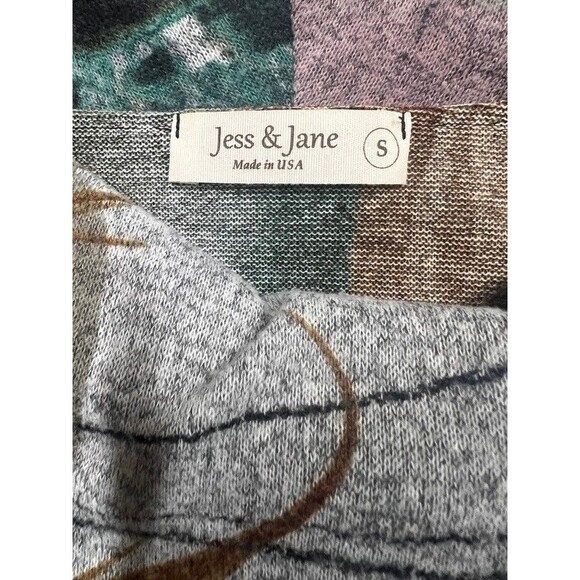 Jess & Jane Cowl Neck 3/4 Sleeve Artsy Abstract Print Tunic Top Size Small - Picture 5 of 10